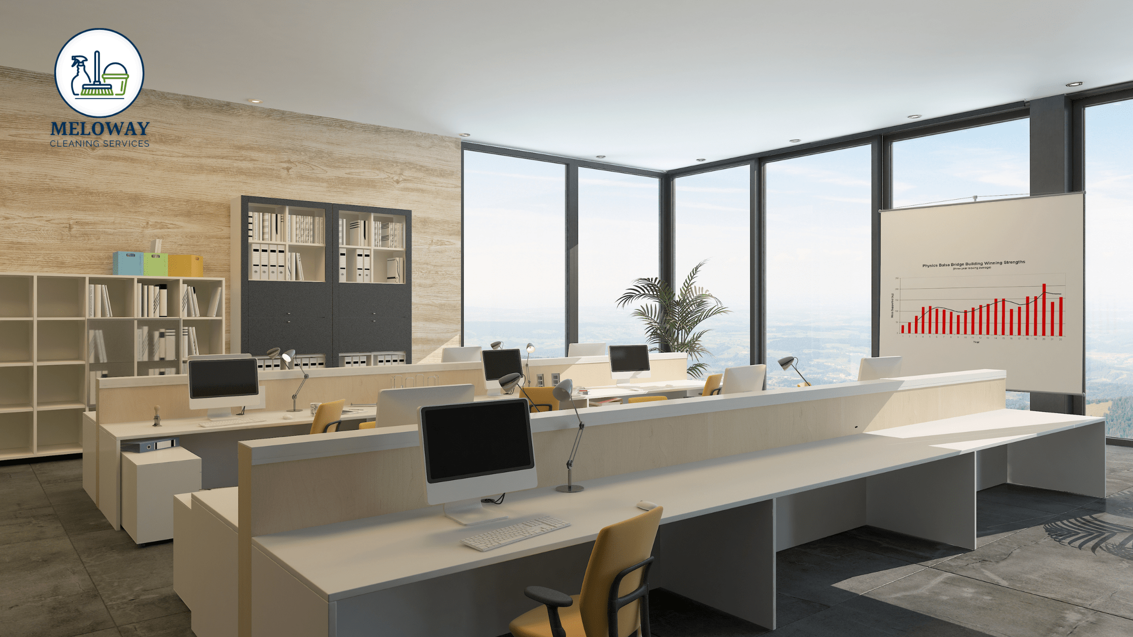 Commercially cleaned office space